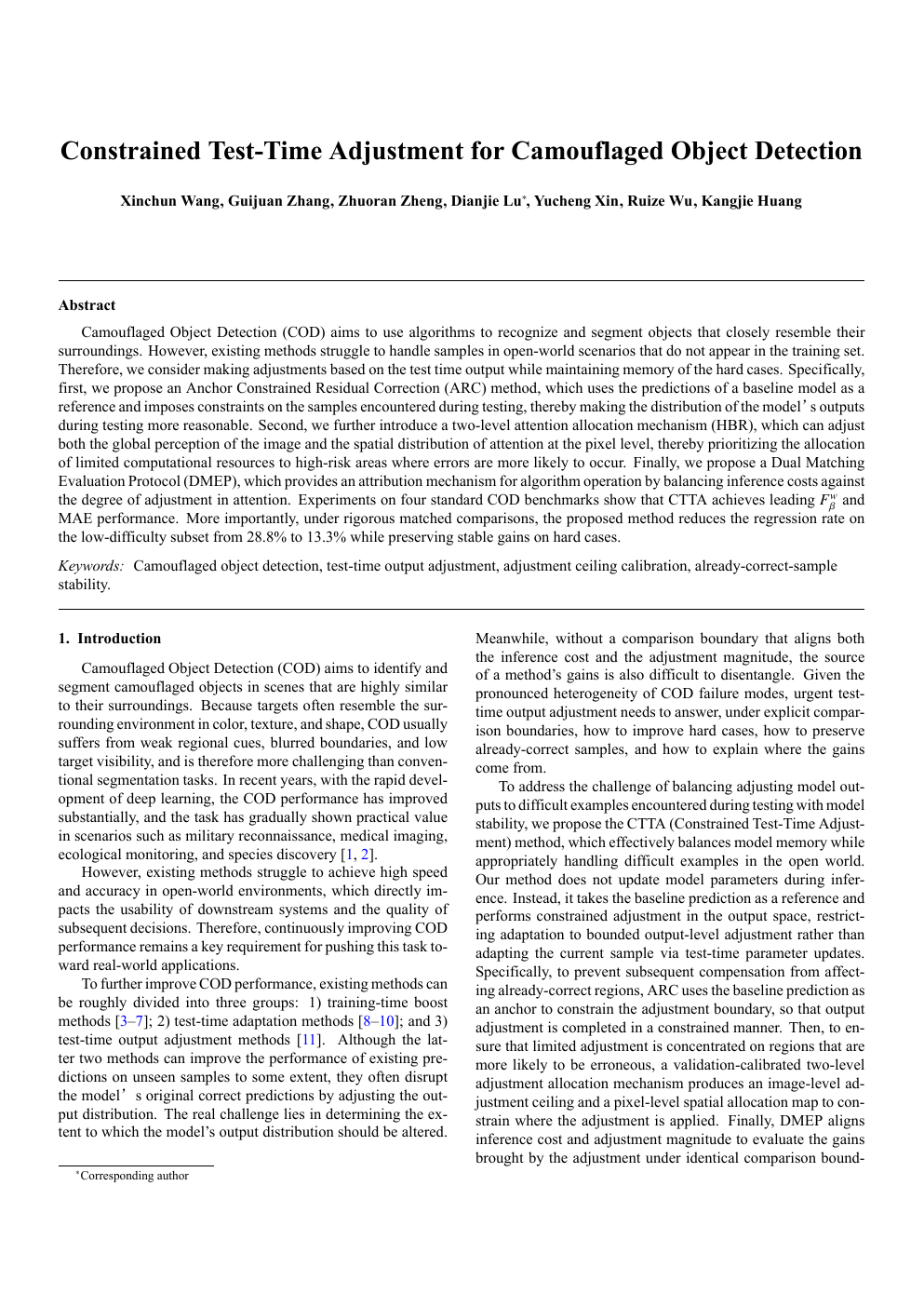 First-page preview of the CTTA manuscript